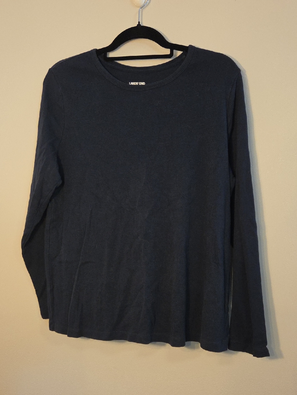 Lands' End Women's Long Sleeve Crewneck - Navy